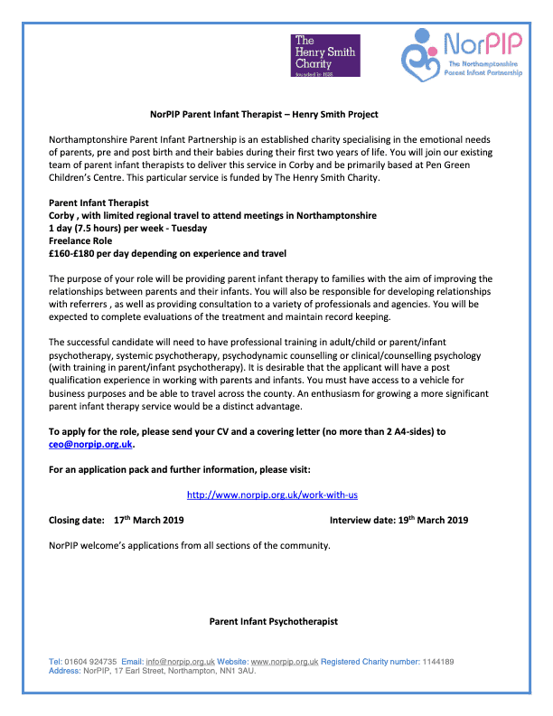 Parent Infant Therapist - Henry Smith Role 2019-thumbnail