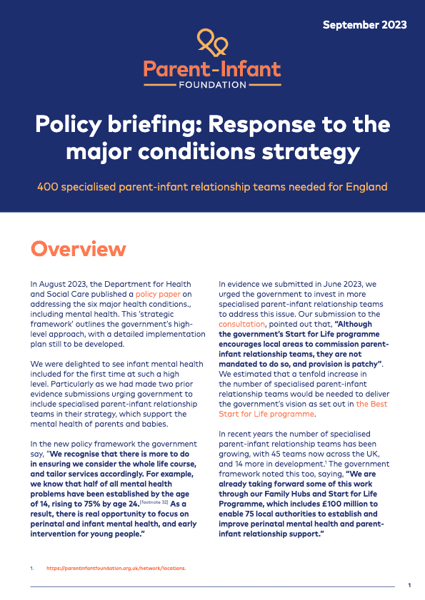 Foundation Policy Briefing - response to major conditions strategy FINAL Sept 2023-thumbnail