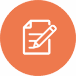 Icon showing a pen on notepaper